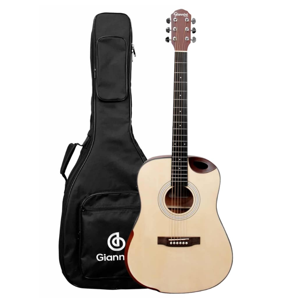VIOLÃO GIANNINI ELÉTRICO GDH AÇO FOLK HALF FOSCO NATURAL COM BAG