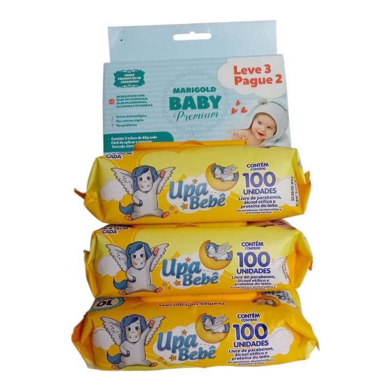 Pacotes 3 Upa bebê - Caixa 3 Creme MariGold
