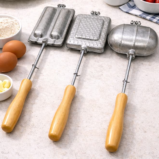 Kit 3 Sanduicheiras Alumínio: Misto, Pão Francês e Crepeira