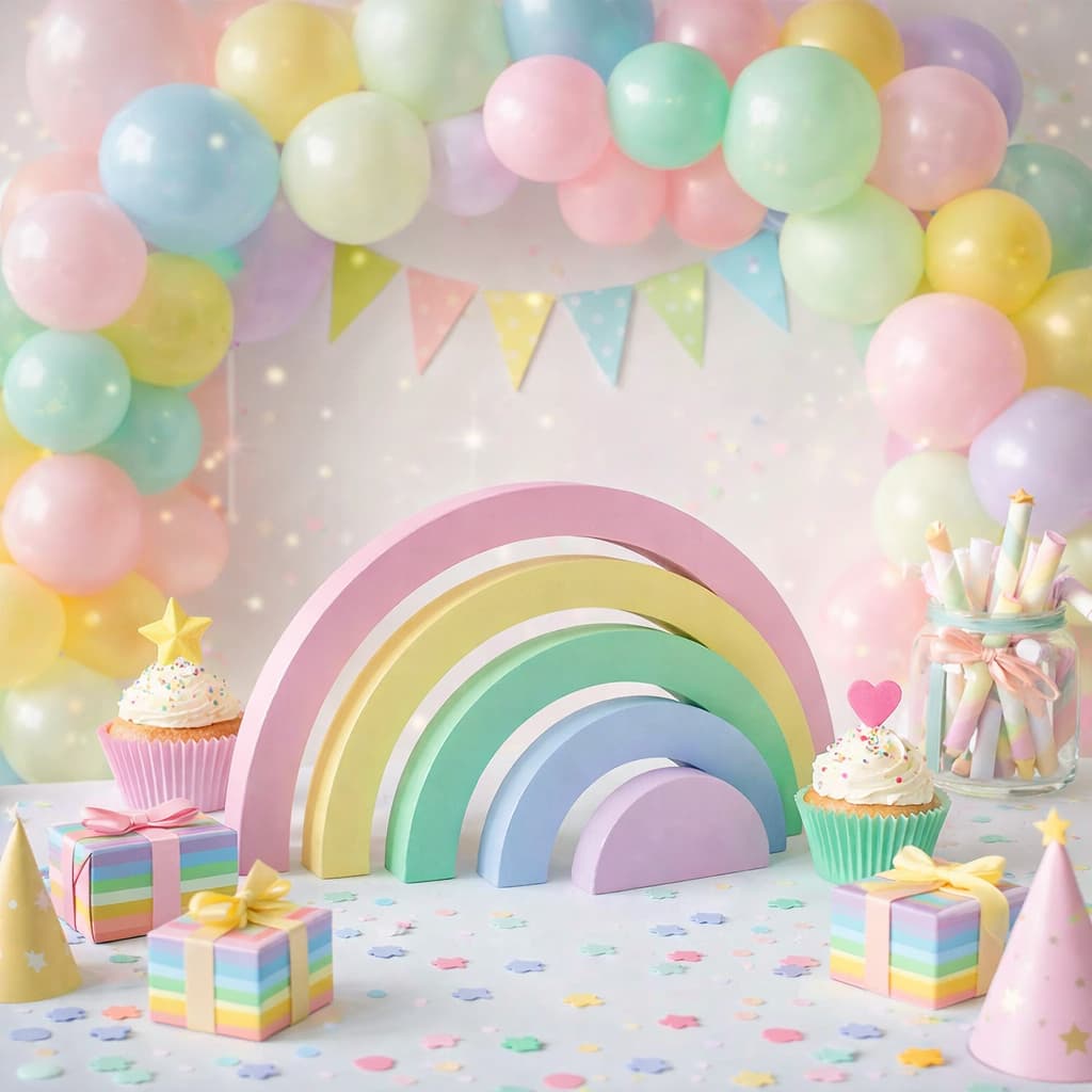 Enfeite Decorativo Arco Íris Para Quarto Infantil Decoração De Mesa Prateleira Brinquedoteca