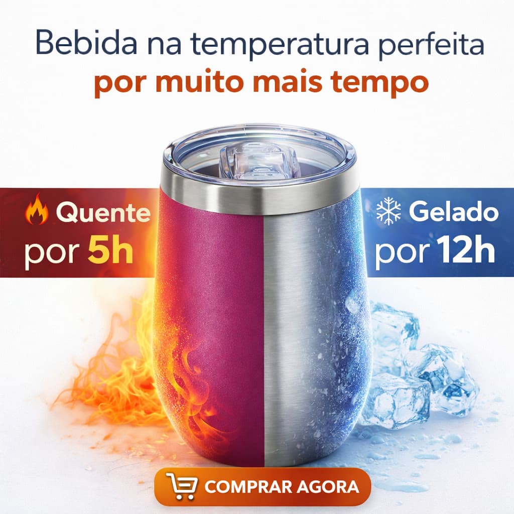 Copo Cuia Térmico Inox 360ml com Tampa Antivazamento Parede Dupla Bebidas Quentes e Frias Roxo