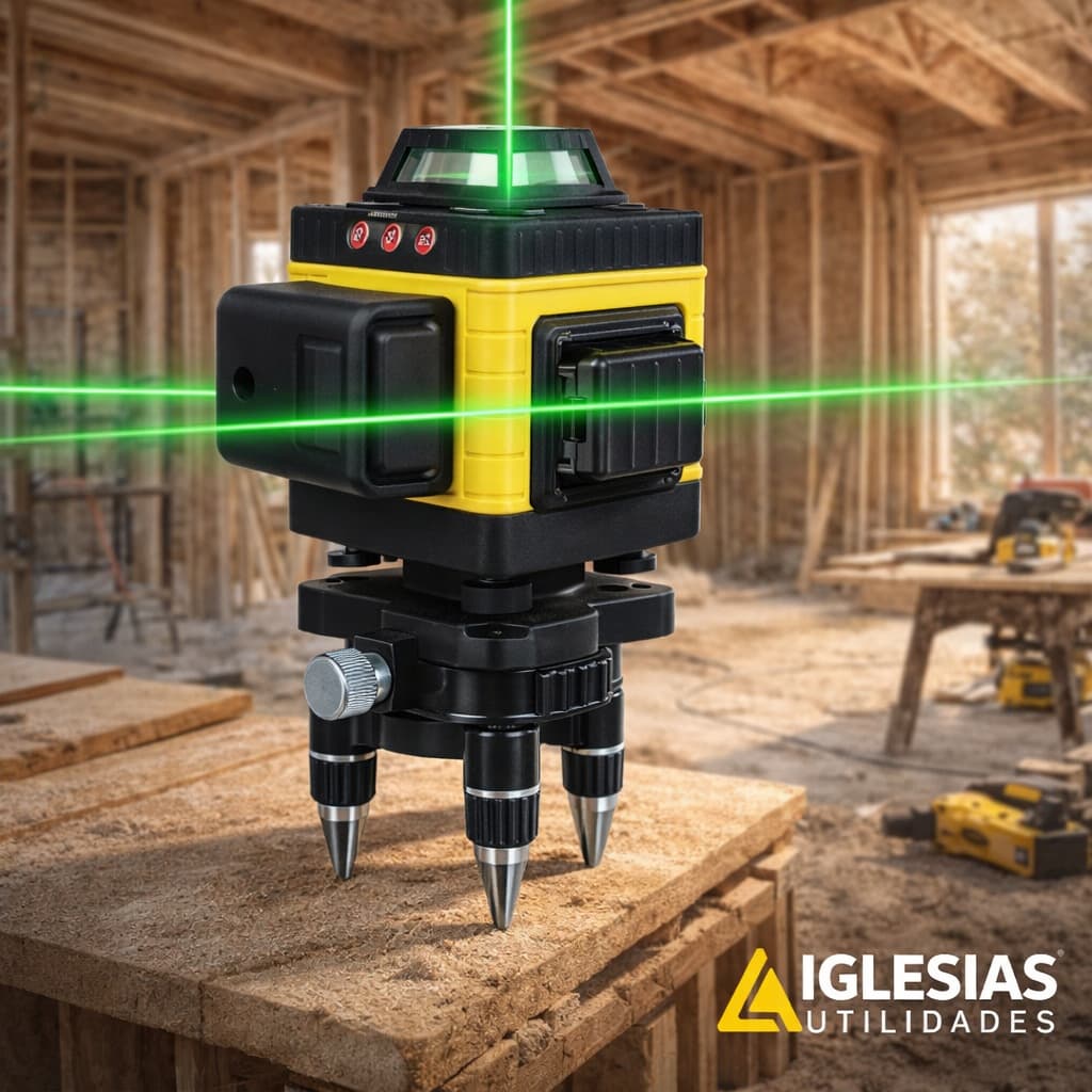 Nível Laser Recarregável 16 Linhas Verde Profissional 3d Autonivelante Com Controle 360 4d Construção