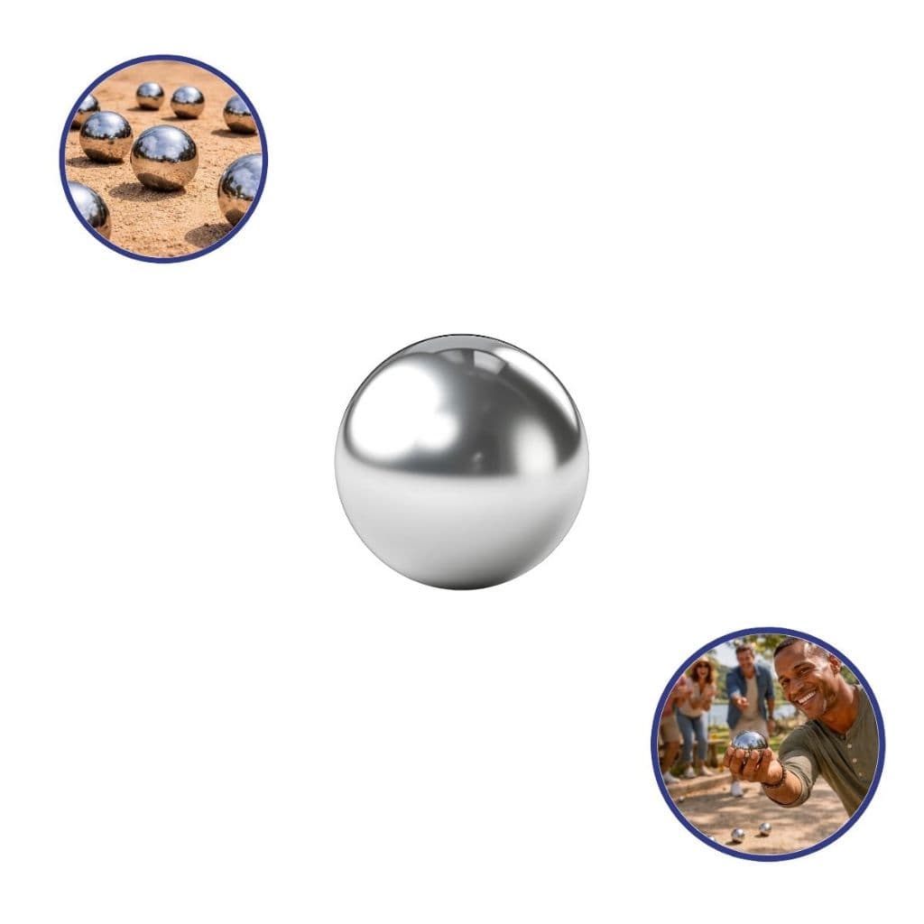 Bolim de Aço Cromado 45mm para Jogo Bocha Balim Bola cancha Intebra Esfera Alta Precisão + uma Caneta Intebra