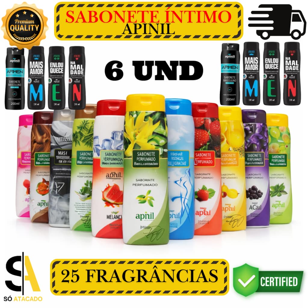 Kit 6 und Sabonete Íntimo Apinil — PODE ESCOLHER -  Revenda Atacado | Higiene Feminina pH Balanceado