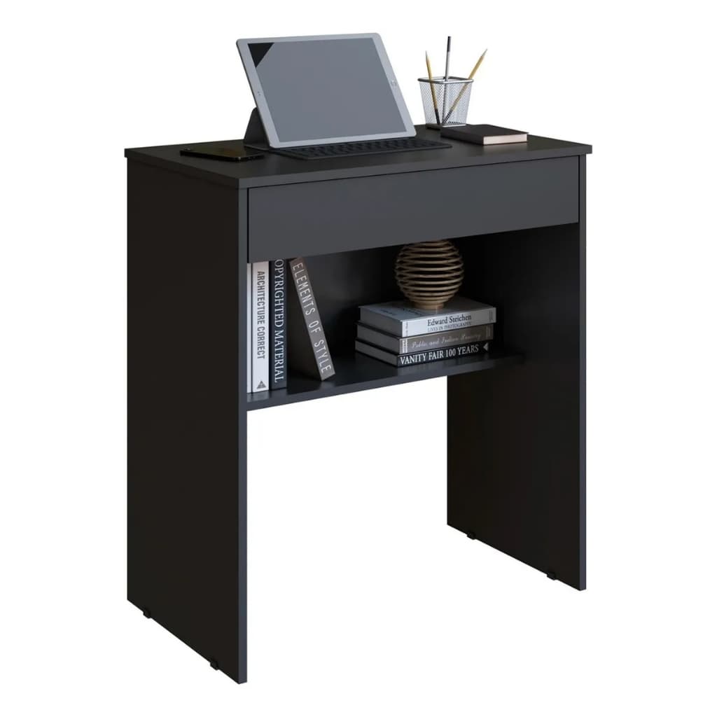 Mesa Para Notebook Com Prateleira Escrivaninha Compacta Home Office MDF