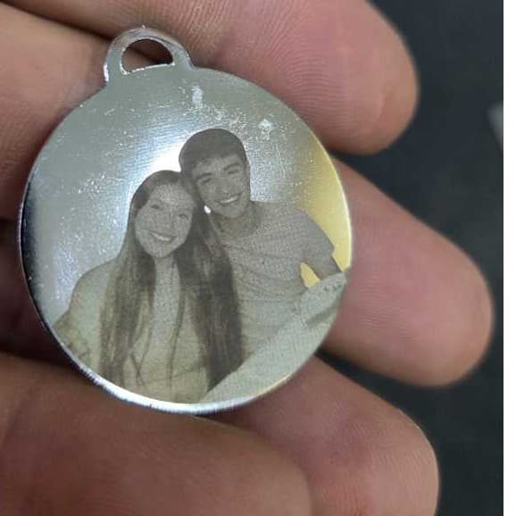 Chaveiro personalizado com Foto e frase Aço Inox
