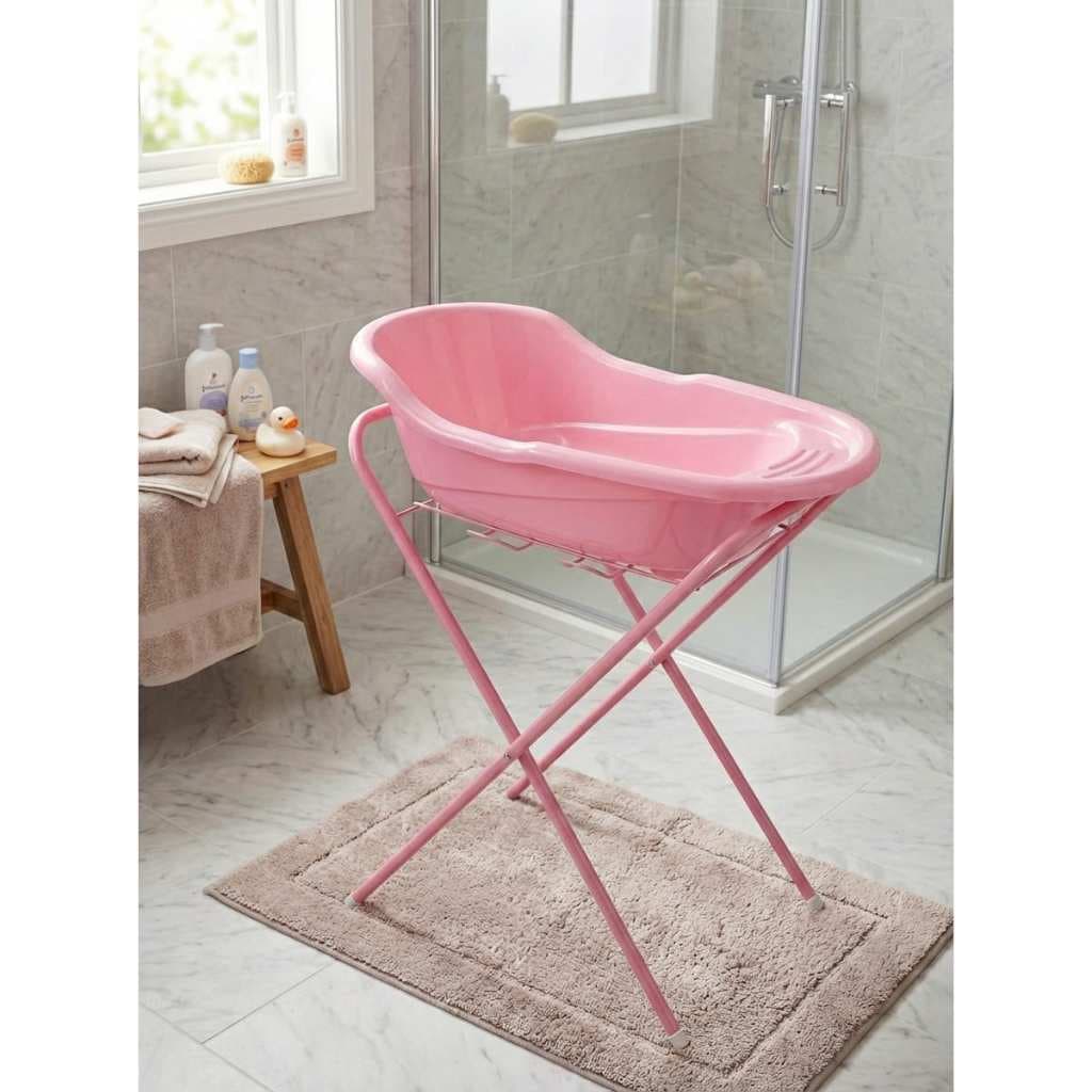 Banheira Bebê Anatômica 20 Litros Portátil Suporte Compacto Resistente