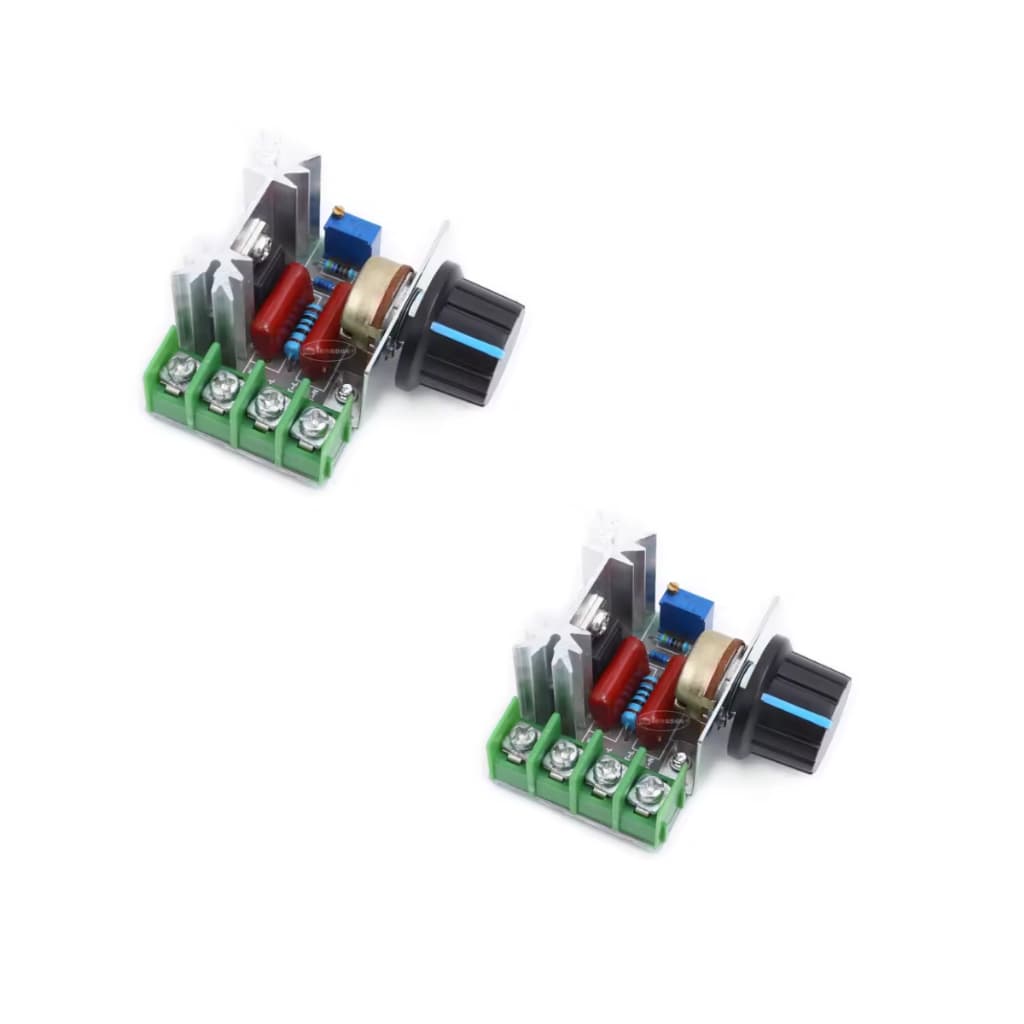 2 UND Dimmer 2000W 50–220V 25A PWM Controlador de Velocidade para motor KNOB Ideal para motores AC, ventiladores, bombas