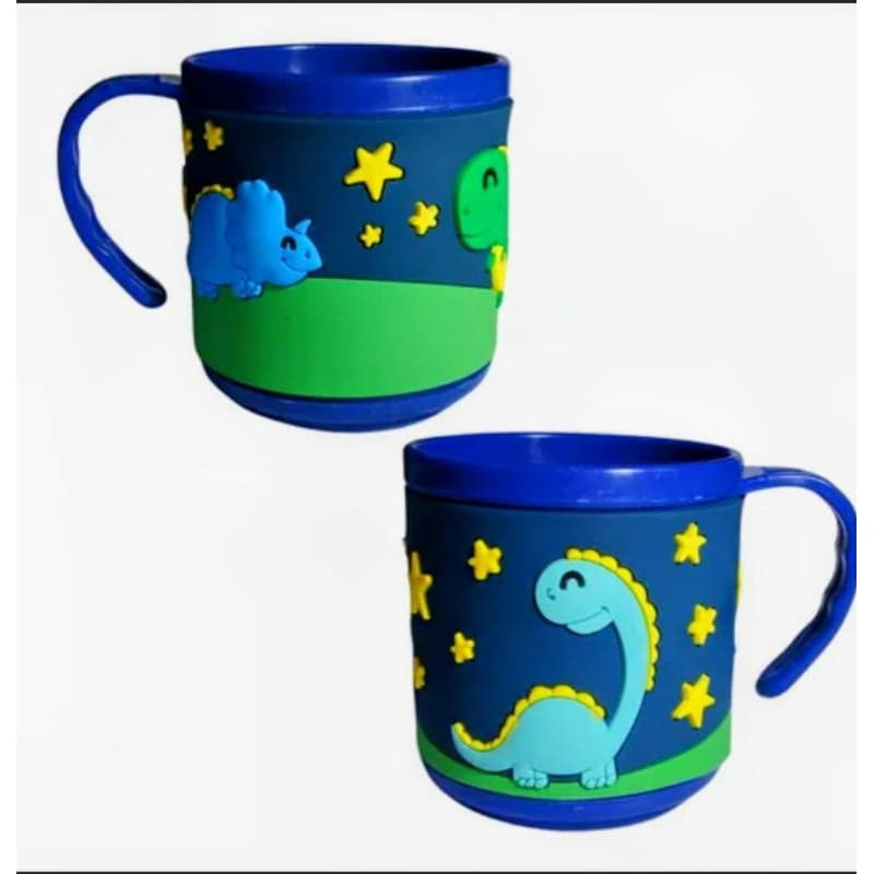 Copo Caneca Infantil Resistente Colorido e Divertido 230ml Plástico Emborrachado