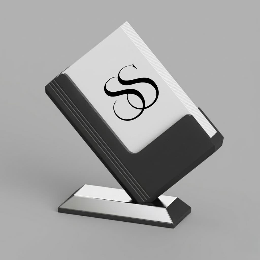 Porta Cartão de Visita Organizador Elegante de Mesa Moderno Impresso em 3D
