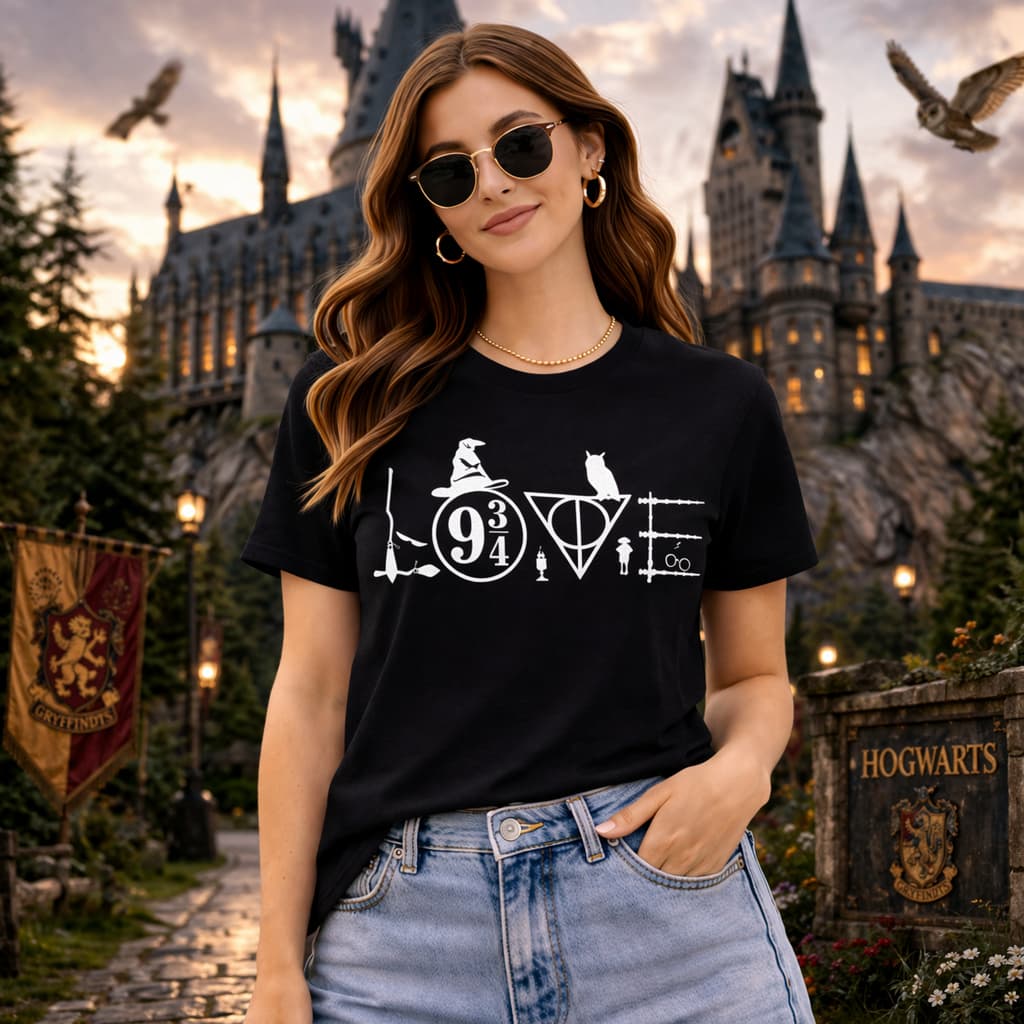 Camiseta Símbolos Harry Potter Relíquias Unissex Camisa Love Lançamento Envio Rápido