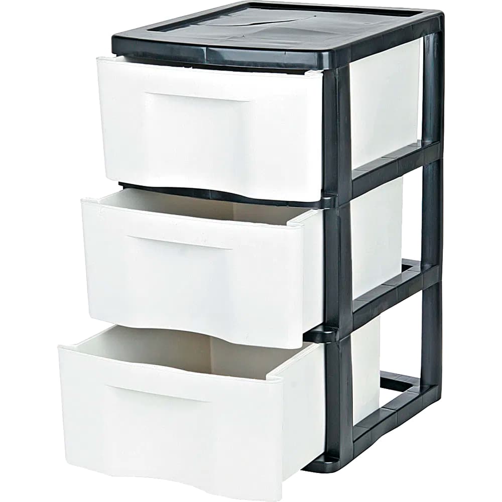 Gaveteiro Plástico Multiuso 3 Gavetas Grande - Branco