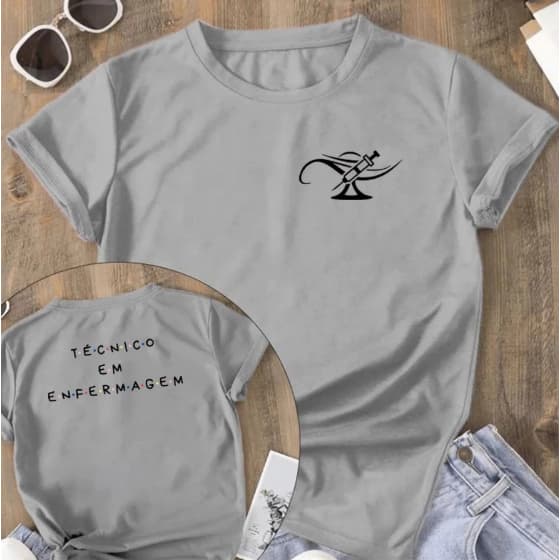Camiseta Unissex Técnico de Enfermagem Profissão 100% Algodão Enfermeiro