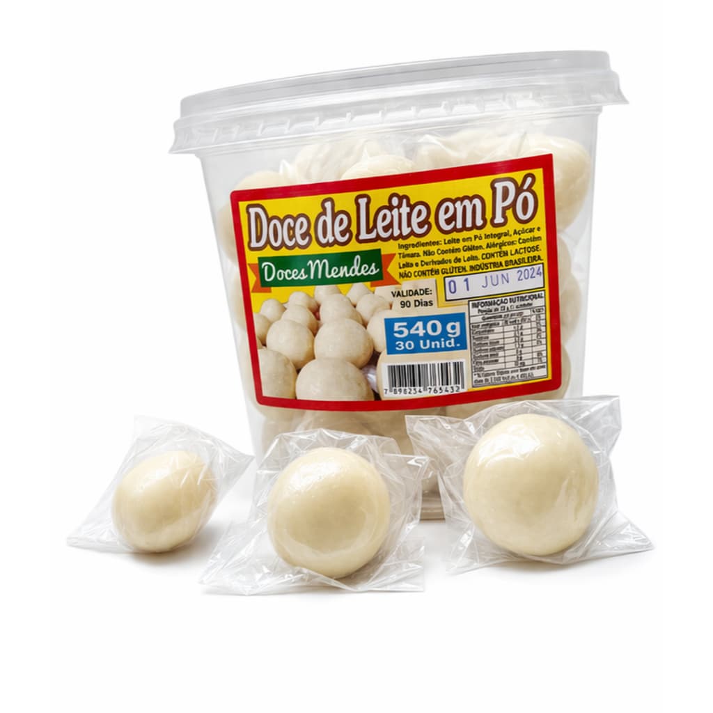 #Doce de Leite em Pó Doces Mendes– pote 540g com 30 unidades- ninho delicioso