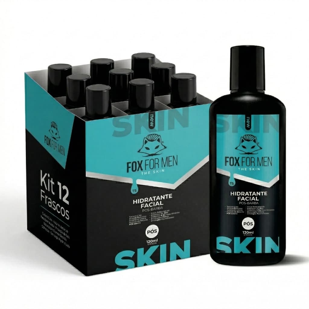 12 Hidratantes Facial Pós Barba Fox for Men 120g  Aloe Vera & PCA Sódico  Calmante e Antioxidante