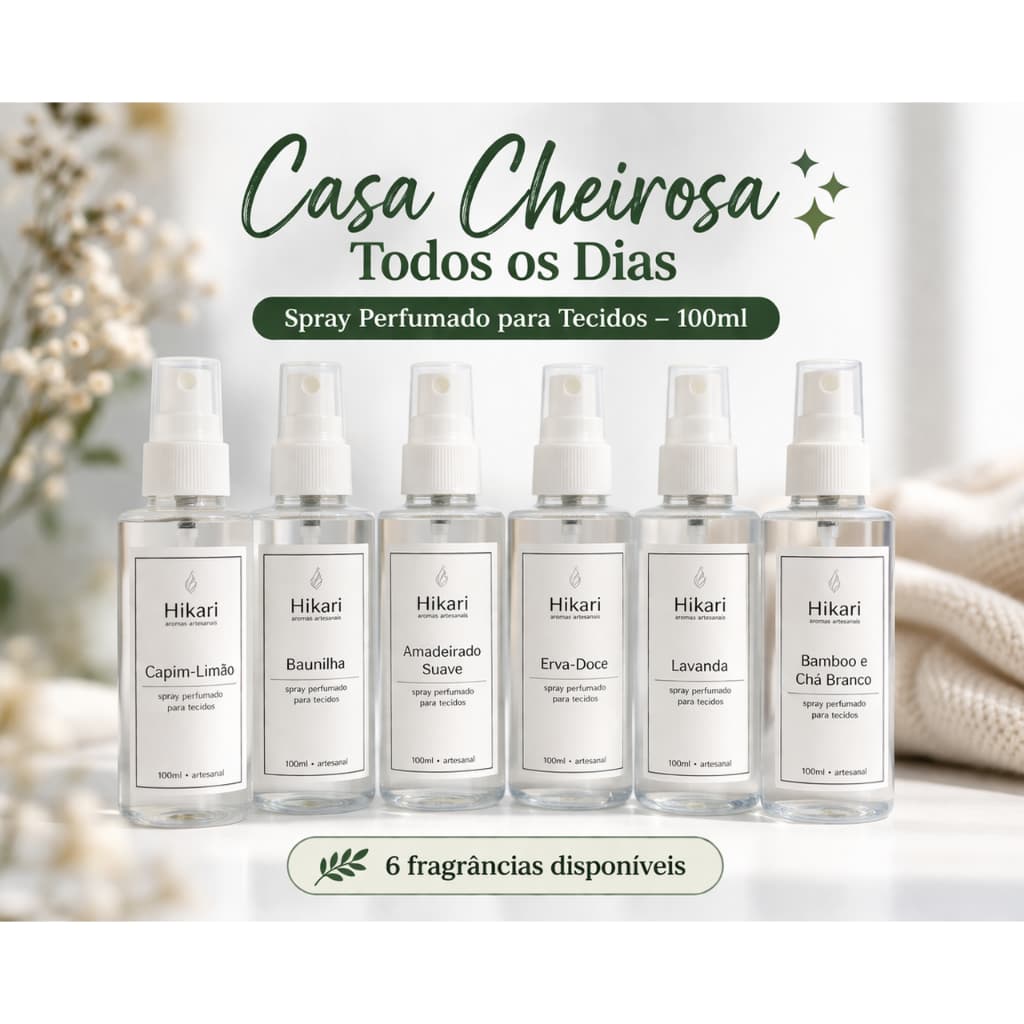 Spray Perfumado para Tecidos - 100ml | Lençóis, Sofá, Casa Cheirosa