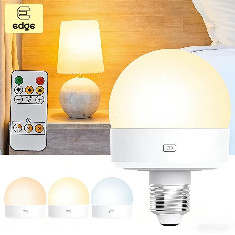 Lâmpada LED Inteligente 3 Cores com Controle Remoto Recarregável USB Type-C HOLDA