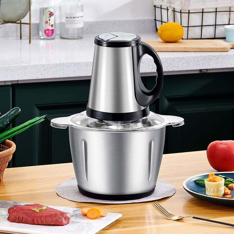 Picador De Alimentos Moedor Elétrico Triturador Potente Carne Legumes Temperos Inox 110v/220V
