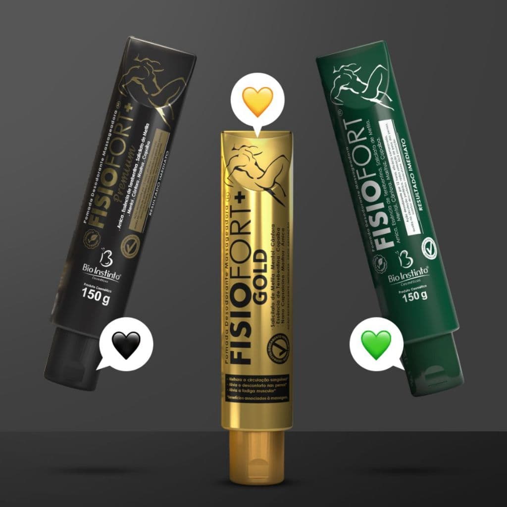 Pomada Fisiofort 150g Bio Instinto Original Alívio Imediato Creme Pomada Premium Preta Gold Verde