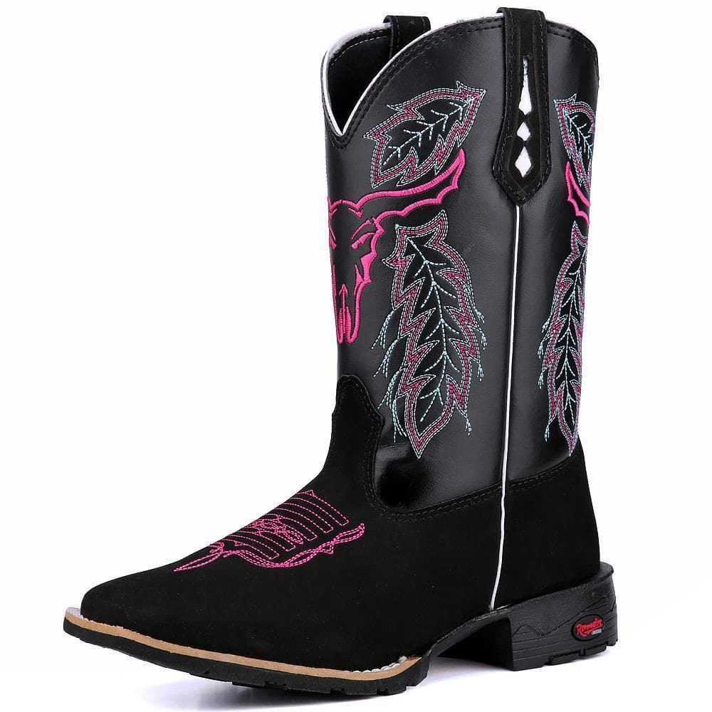 Bota Texana Feminina Bico Quadrado Country Cano Longo