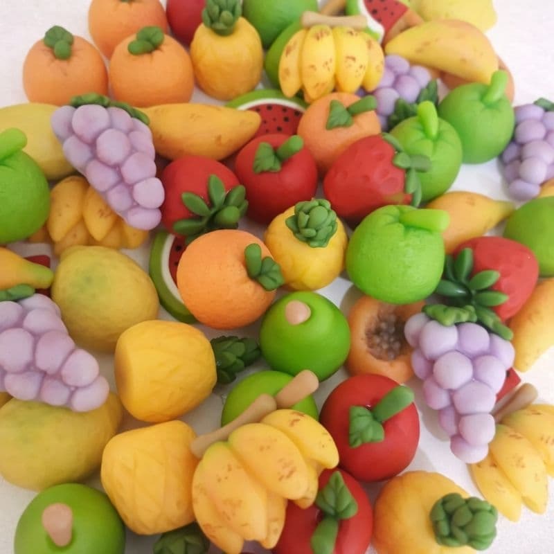 30 Mini Frutas em Biscuit Para Decoração de Festa infantil fazendinha