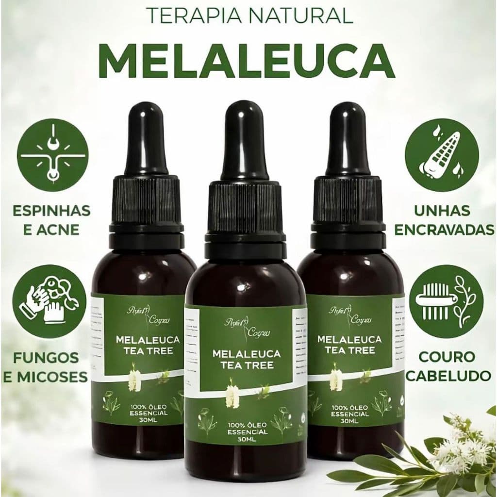 Óleo Essencial De Melaleuca 100% Puro 30ml Contra Micose Acne