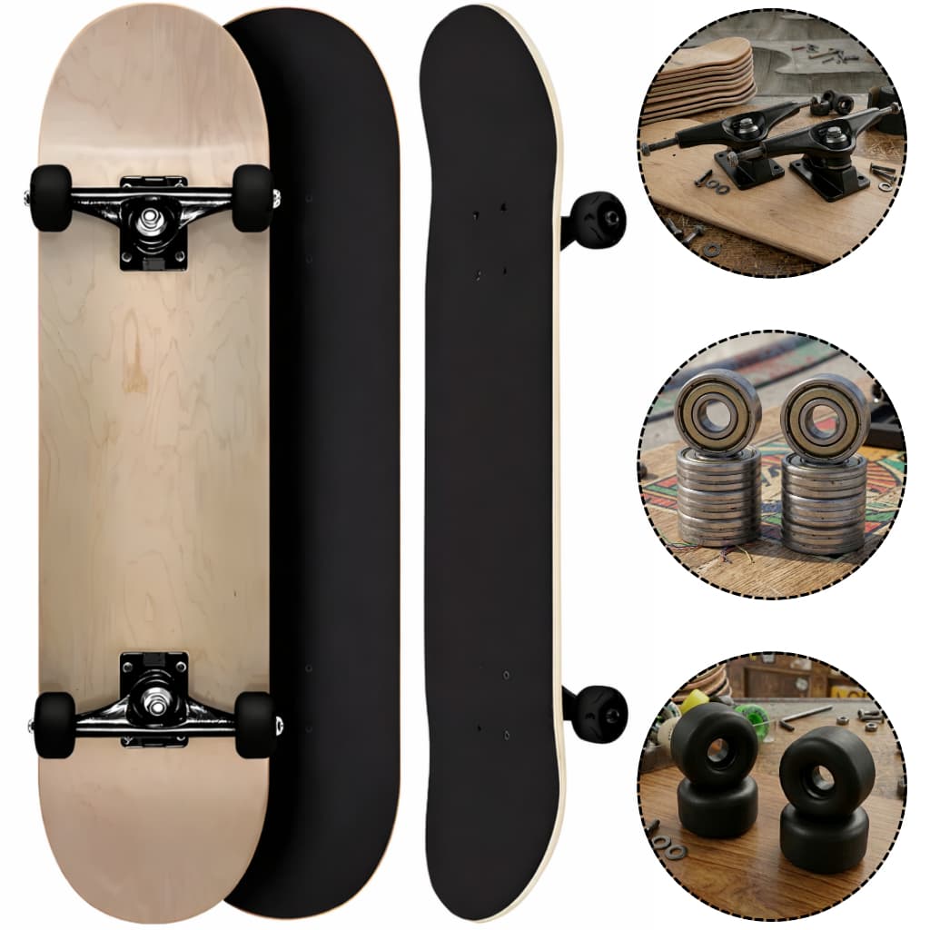 Skate Profissional Montado de Marfim Liso Completo Sem Limitação de Peso