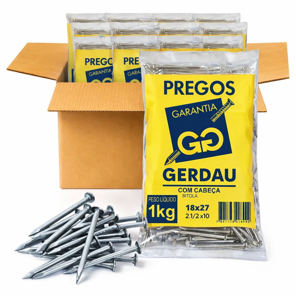 Prego 18x27 Com Cabeça 20kg Gerdau
