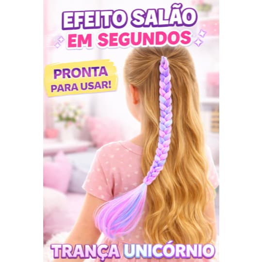 Trança Unicornio Colorida Design pop Cosplay Trança de Cabelo Apliques Fantasia