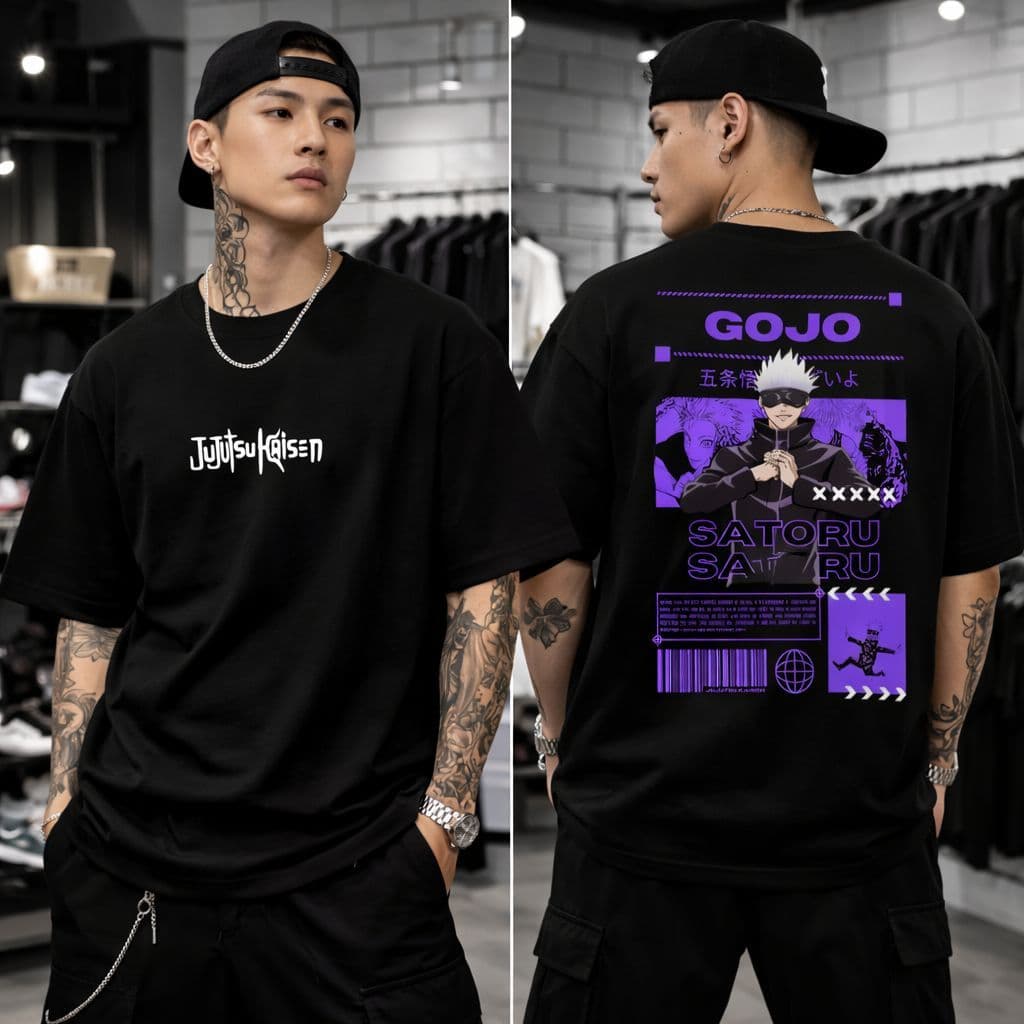 Camiseta Camisa Jujutsu Kaisen Satoru Gojo Streetwear 100% Algodão Premium Confortáve novo lançamento + brinde boné
