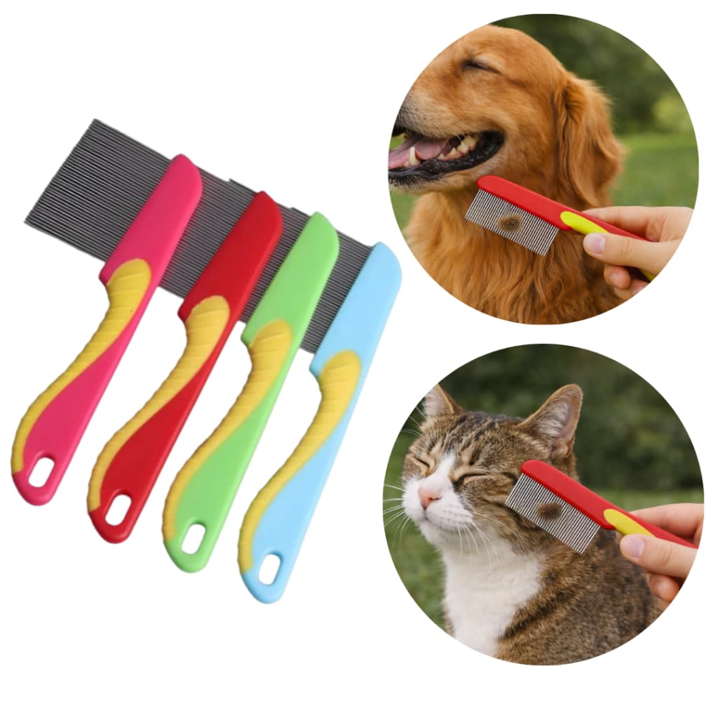 Pente Fino Para Tirar Carrapatos Anti Pulgas Pet Remove Pelos Mortos Pet Cães Gatos
