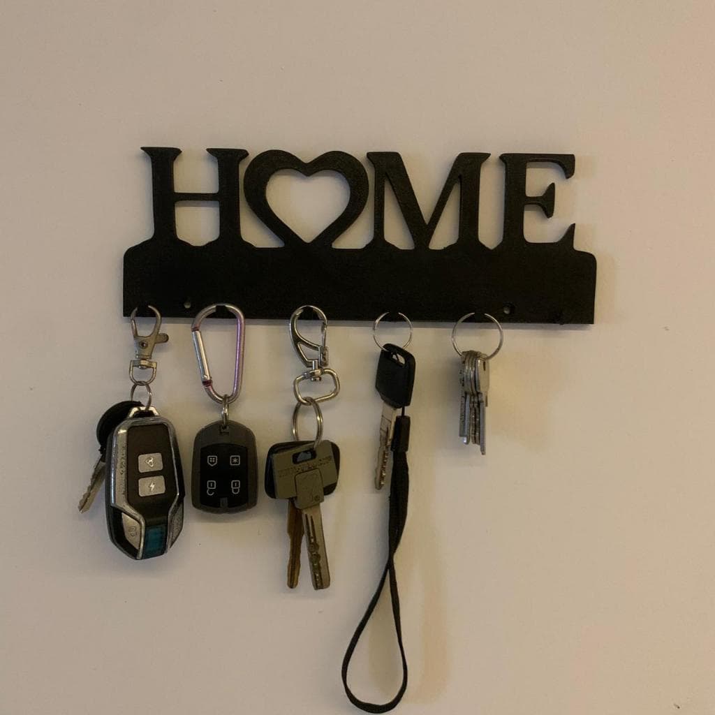 Porta Chaves Decorativo HOME de Parede Organizador Moderno, Suporte Porta Chaves, Organizador de Chaves