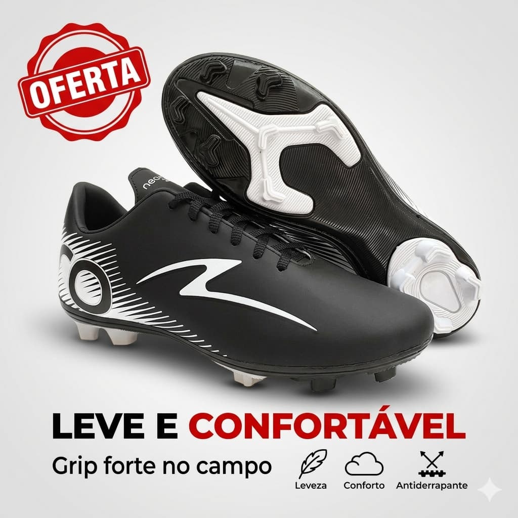 Chuteira Campo Masculina E Feminina Top Original Trava Alta Conforto Máximo Leve e Estilosa