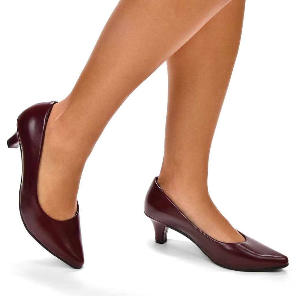 Sapato Scarpin Feminino Bico Fino CM Calçados Salto Alto Fino Confortável Saltinho Retro Elegante