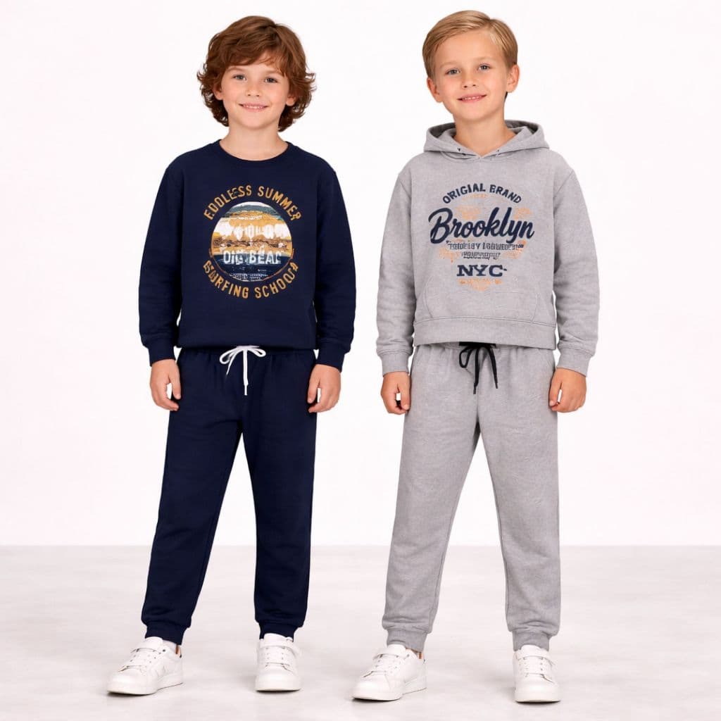 2 Conjuntos Moletom Infantil Masculino Inverno Peluciado Sortido 4 Peças Menino 1 ao 14