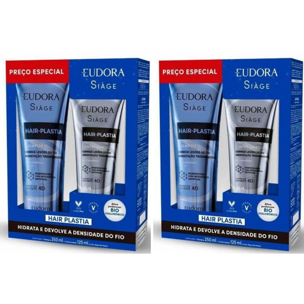 Kit 2 Eudora Hair-plastia Shampoo 250ml Condicionador 125ml