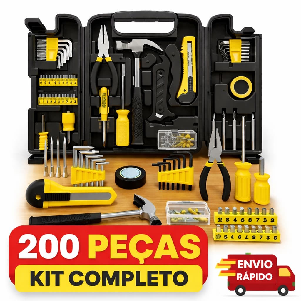 kit Ferramentas Premium 200 Peças Completo Com Maleta