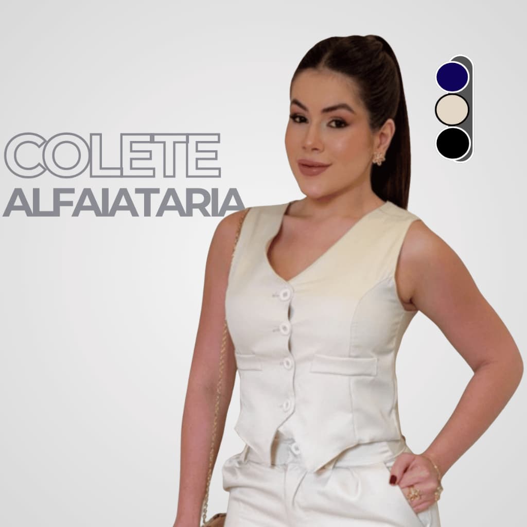 Colete Alfaiataria Feminino Social Elegante Modesto Sofisticado Confortável