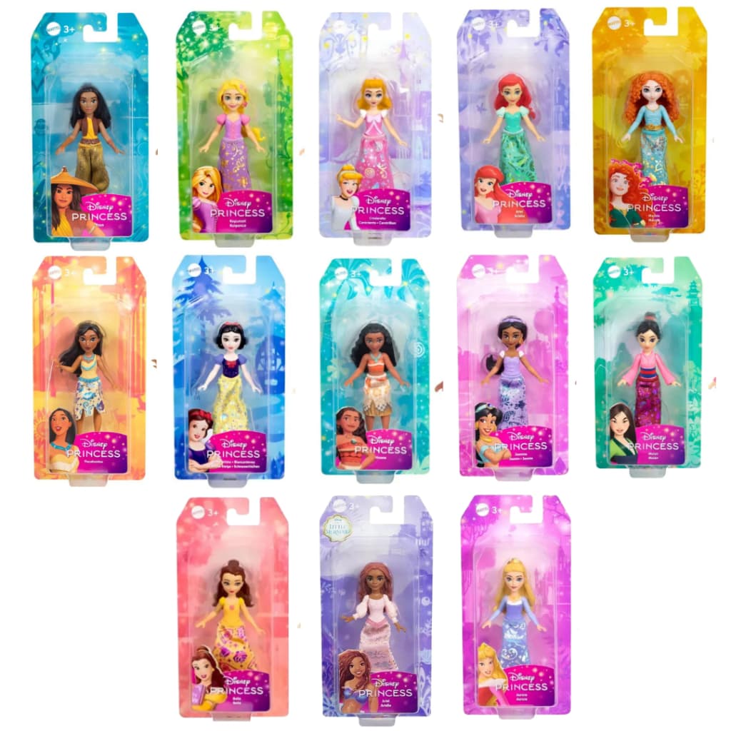 Bonecas Disney Princess 9 cm Mattel - Mini Princesas Colecionáveis - Vários Modelos