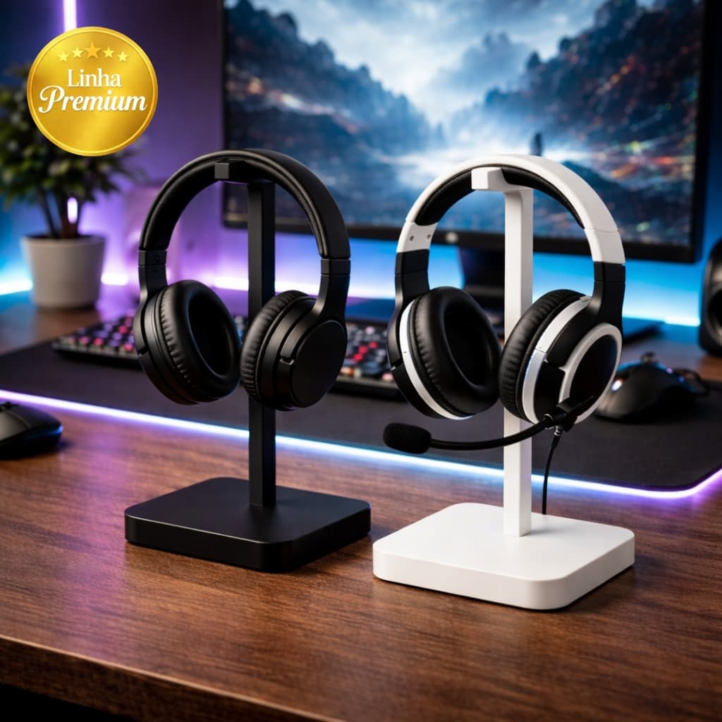 Suporte para Headset Gamer de Mesa Universal Organizador Fone Setup Minimalista