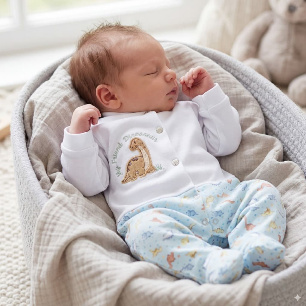 Saída Maternidade Menino Safari 05 Peças Suedini Fio Egípcio Roupa de Bebê Menino