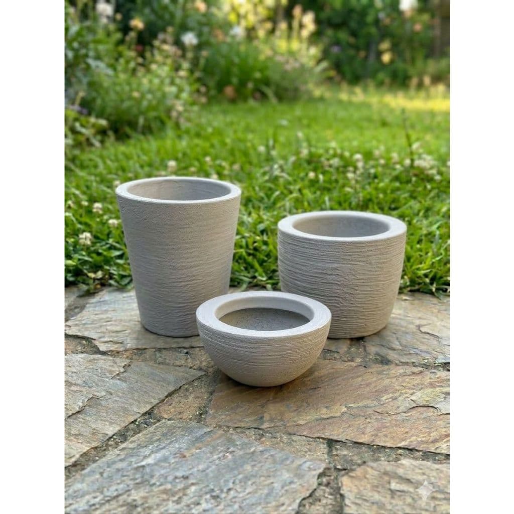 Kit Trio de Vasos Decorativos Polietileno – Coluna + Bojo + Bacia ref 50,96,43
