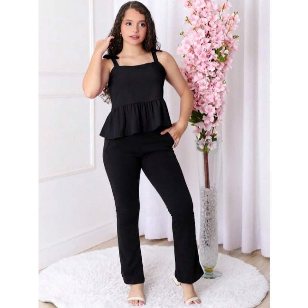 Calça Flare Legging Cós Alto