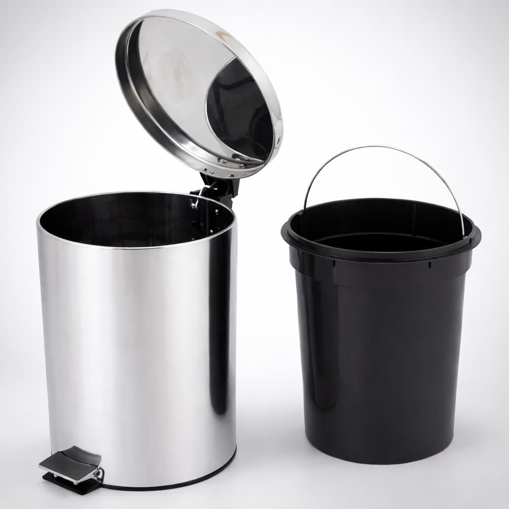 Lixeira Inox 12 Litros com Pedal Tampa para Cozinha Banheiro