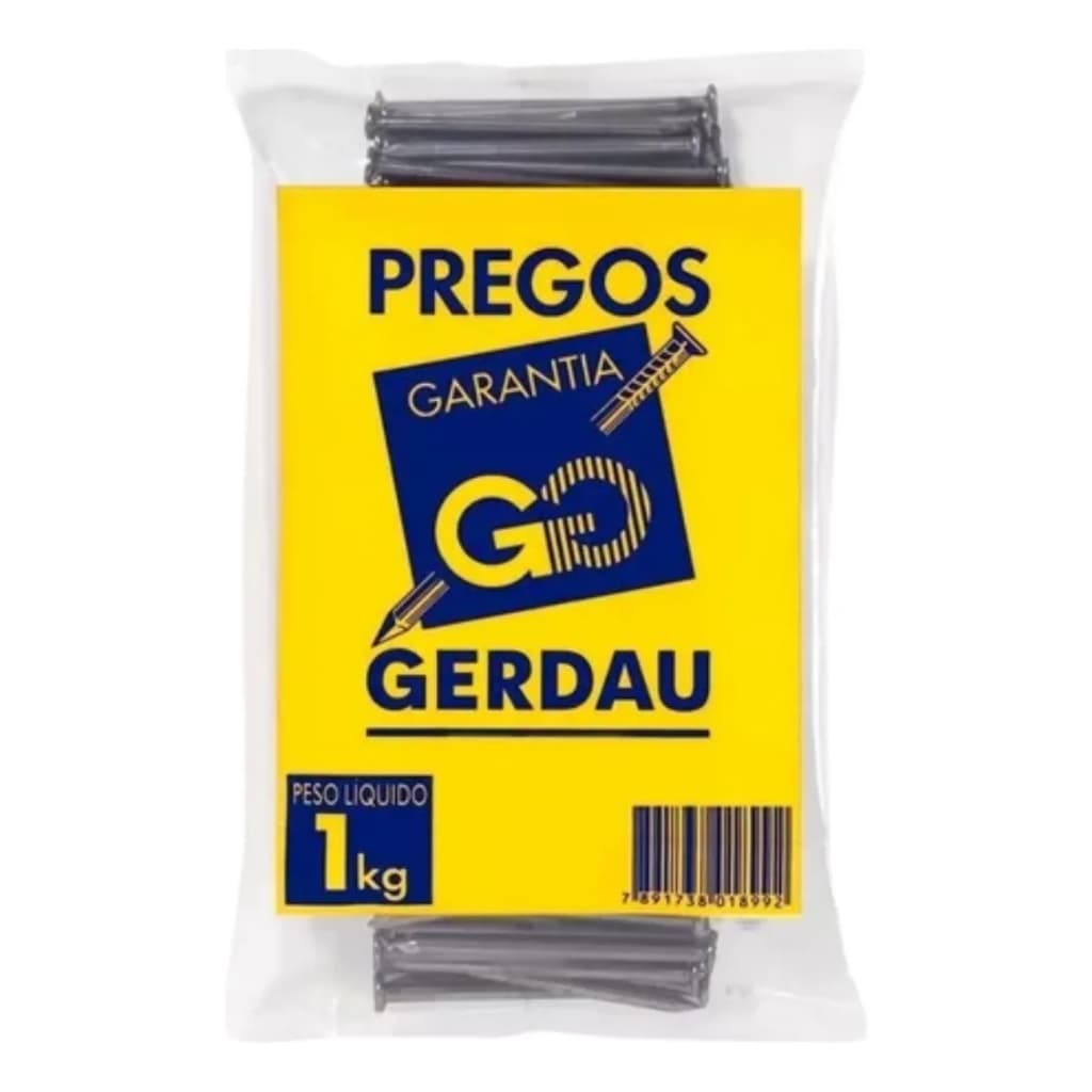 Prego Com Cabeça 15 X 15 Aço Polido 1kg - Gerdau