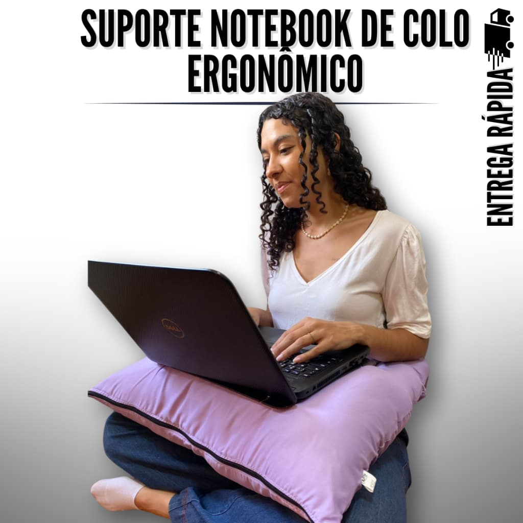 Almofada Suporte para Notebook Mesa de Colo com Bandeja MDF Ergonômica Multifuncional