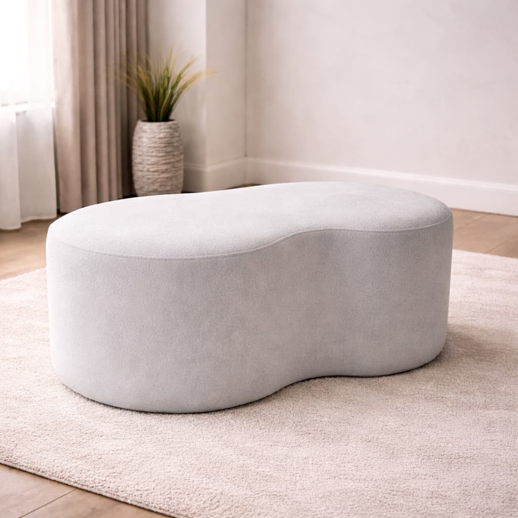 Puff Orgânico Feijão 90cm Decoração para Penteadeira Quarto Salão de Beleza Estúdio Clínica Estética