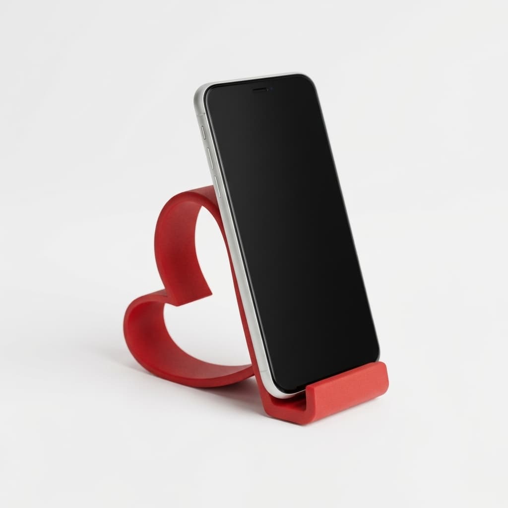 Suporte Celular Mesa Formato Coração - Base Decorativa Presente Namorados Sala Escritório