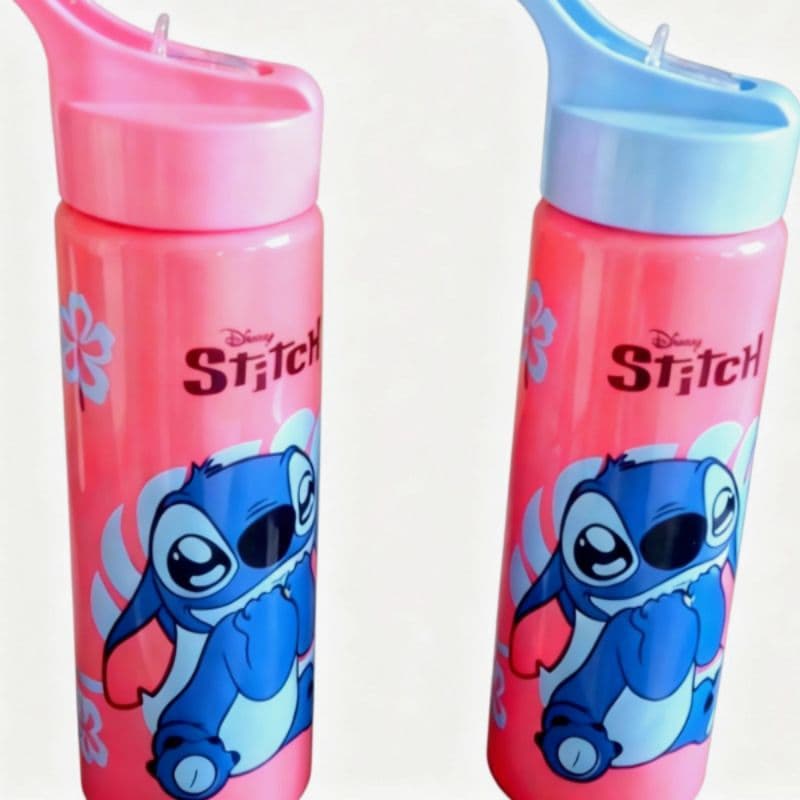 Garrafa De Água Squeeze Stitch 700ml Plástico cor Rosa
