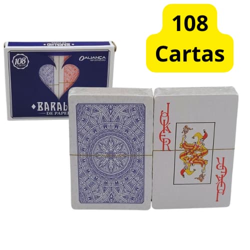 Baralho Duplo 108 Cartas de Papel, carteado, truco, buraco, canastra